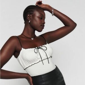 Reformation black and white Glory Knit tank top